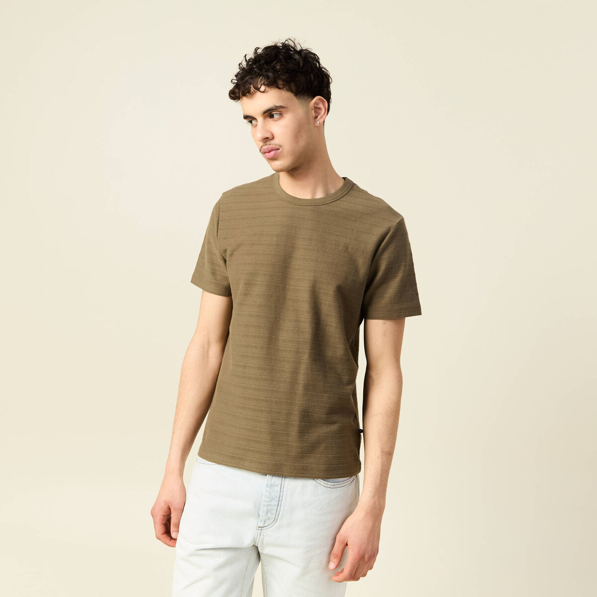 T-shirt manches courtes vert kaki homme