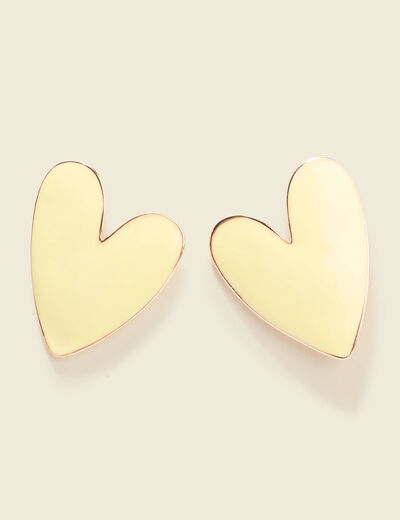 Boucles d'oreilles clous jaune pastel femme