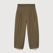 Pantalon barrel vert olive femme