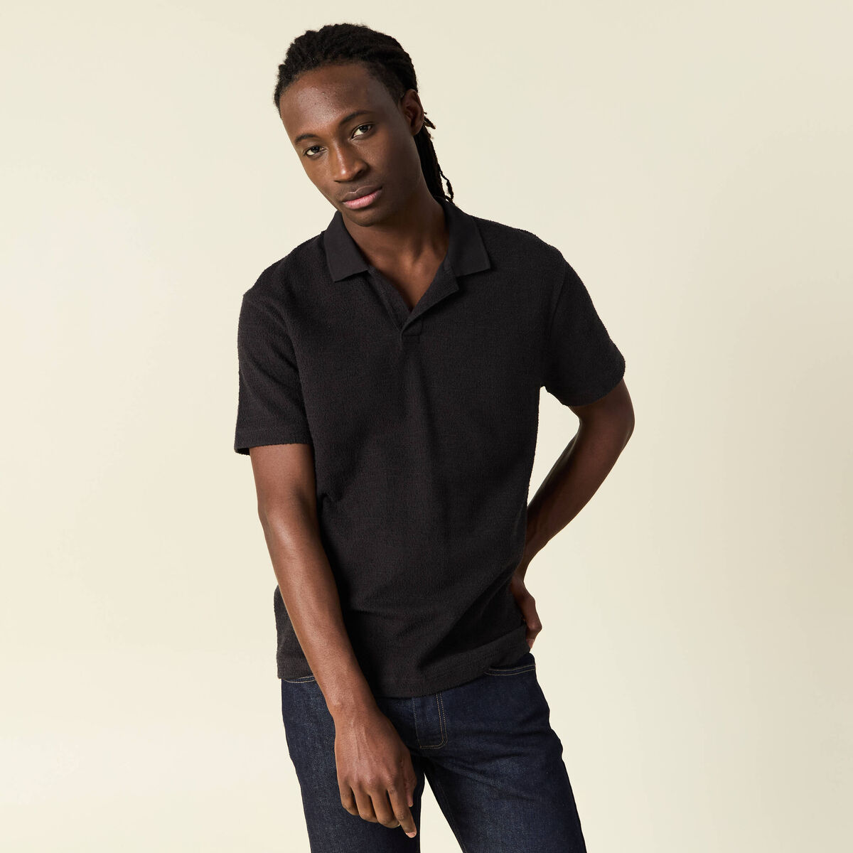 Polo manches courtes noir homme