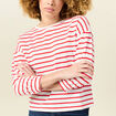 T-shirt manches 3/4 rouge femme