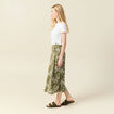Jupe longue portefeuille vert olive femme