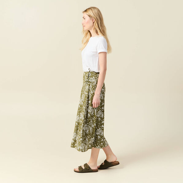 jupe longue portefeuille vert olive femme Jupe longue portefeuille vert olive femme