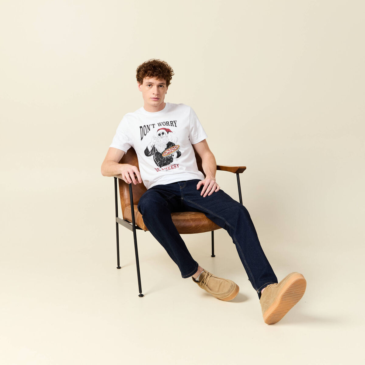 T-shirt manches courtes blanc homme