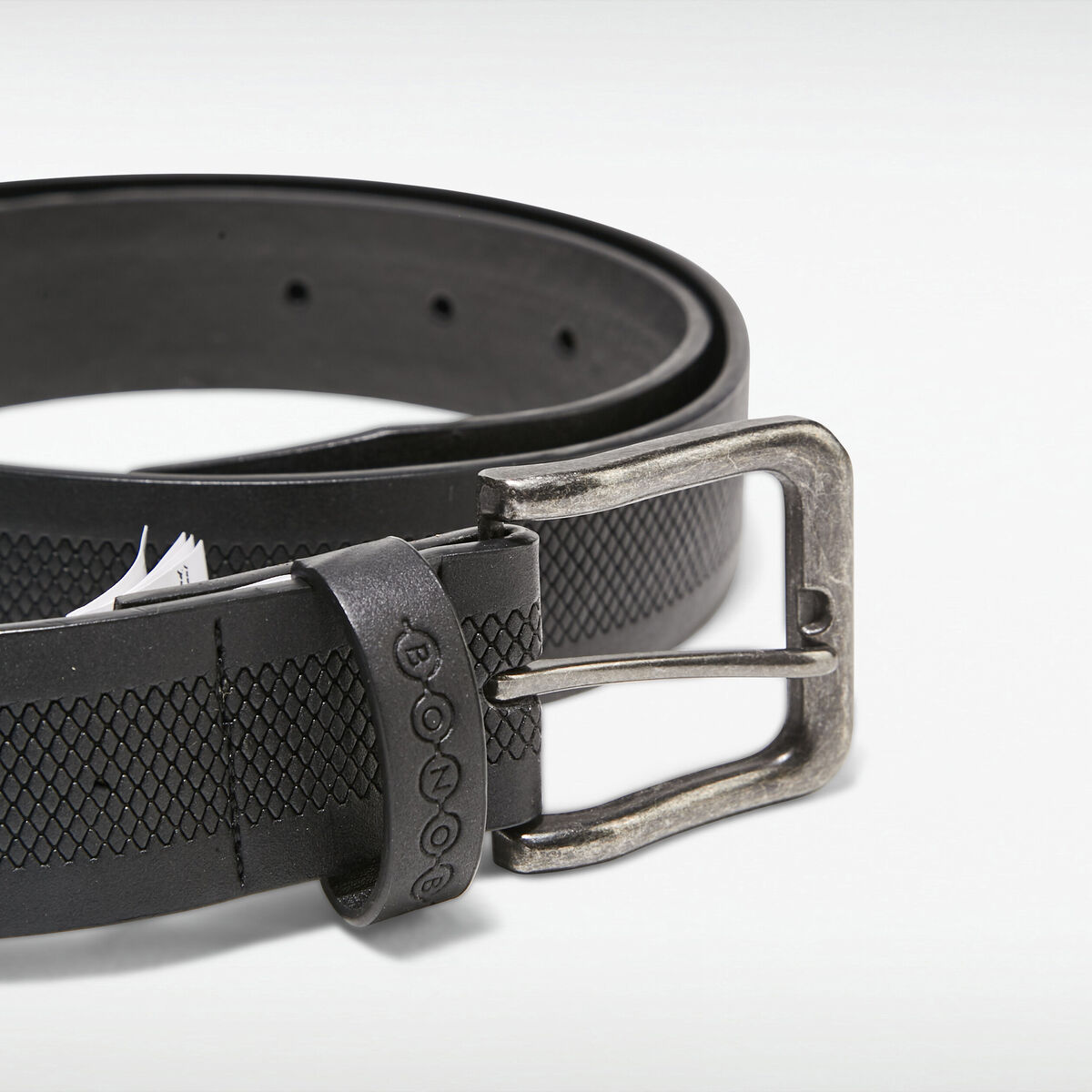 Ceinture embossée noir homme