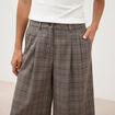 Bermuda large taille haute gris fonc&eacute; femme