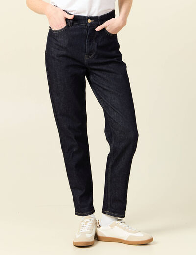 Jeans mom fabriqu&eacute; en France denim brut femme