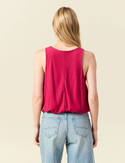 Débardeur sans manches rose framboise femme