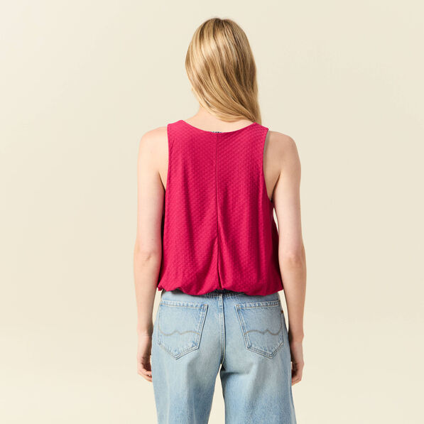 Débardeur sans manches rose framboise femme