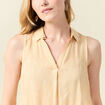 Blouse sans manches jaune paille femme