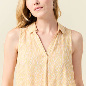 Blouse sans manches jaune paille femme