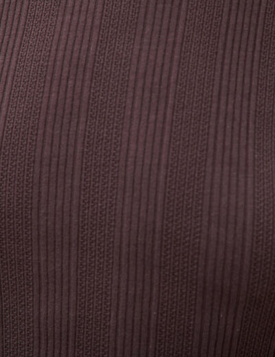 D&eacute;bardeur bretelles col rond en coton marron fonc&eacute; femme