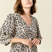 Robe évasée manches 3/4 noir femme