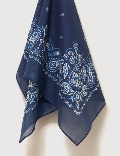 Foulard en coton bleu marine homme