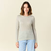 T-shirt manches longues avec laine gris clair femme
