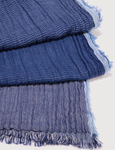 Foulard froiss&eacute; bleu marine homme