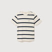 T-shirt col rond manches au coude ecru homme