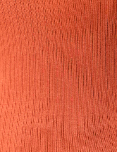 Débardeur 2 en 1 avec brassière intégrée orange foncé femme