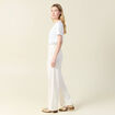 Jeans large à pinces denim blanc femme