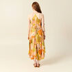 Robe longue droite orange corail femme