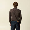 Chemise cintr&eacute;e manches longues en coton noir homme