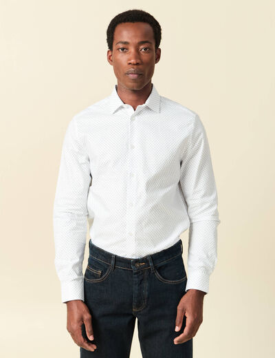 Chemise manches longues blanc homme