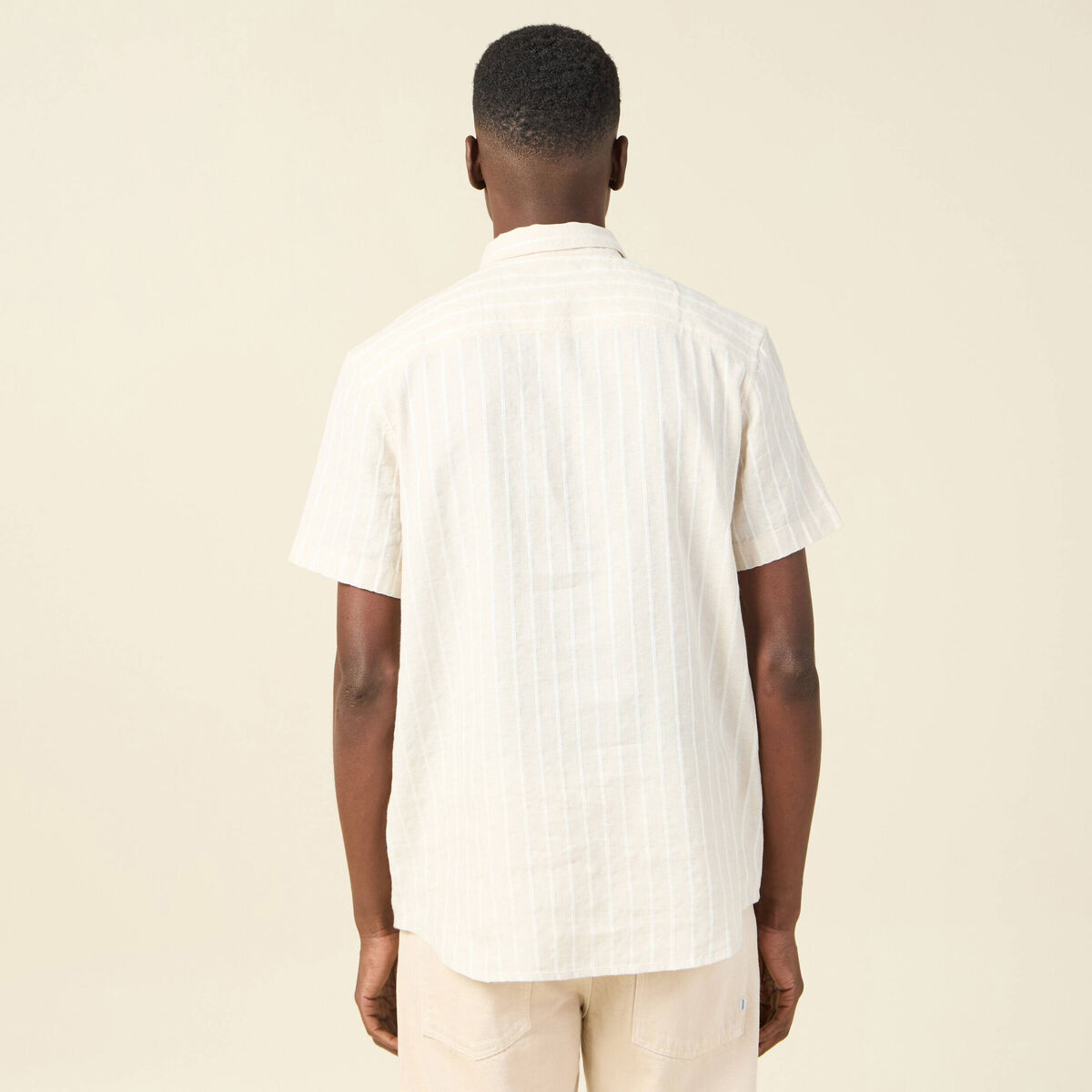 Chemise manches courtes ecru homme