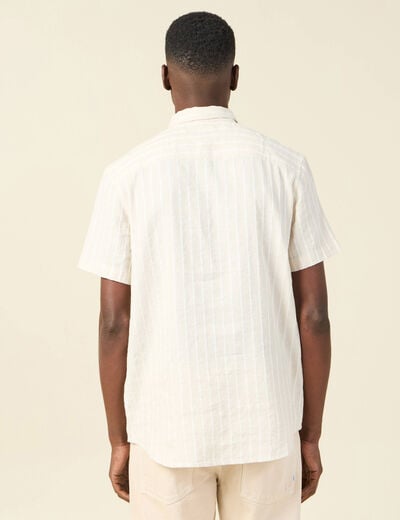 Chemise manches courtes ecru homme