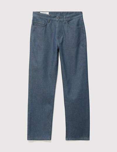 Jeans straight longueur 32 en coton bleu gris homme