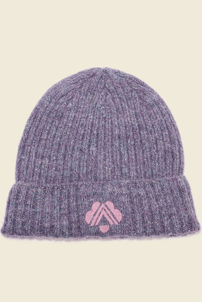 Bonnet tricoté gris foncé femme