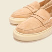 Mocassins bateau en cuir creme homme