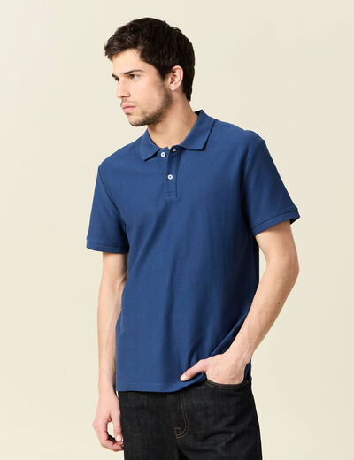 Polo manches courtes bleu foncé homme