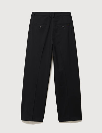 Pantalon droit taille haute noir femme
