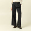 Jeans large taille haute denim gris femme