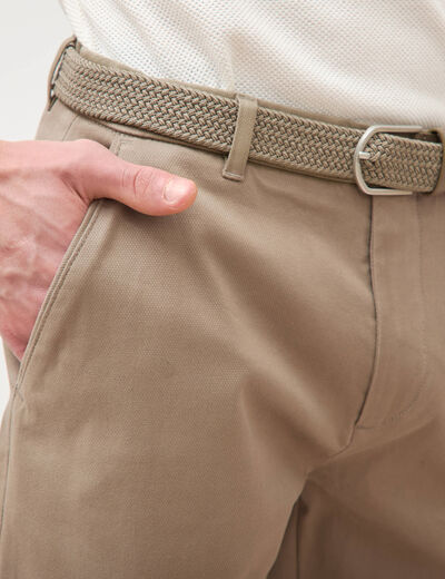 Pantalon straight longueur 32 ceinture taupe homme