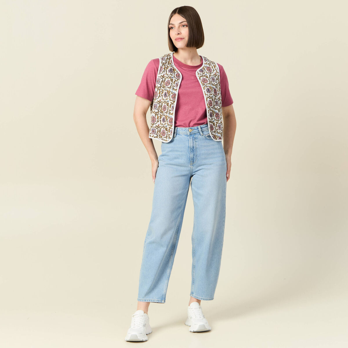 T-shirt manches courtes vieux rose femme