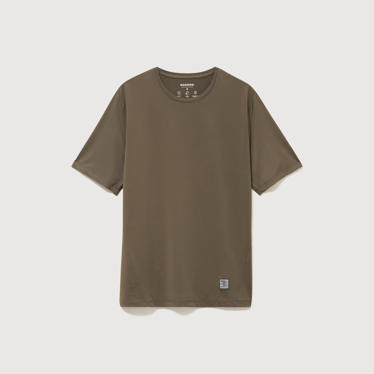 T-shirt col rond manches courtes taupe homme