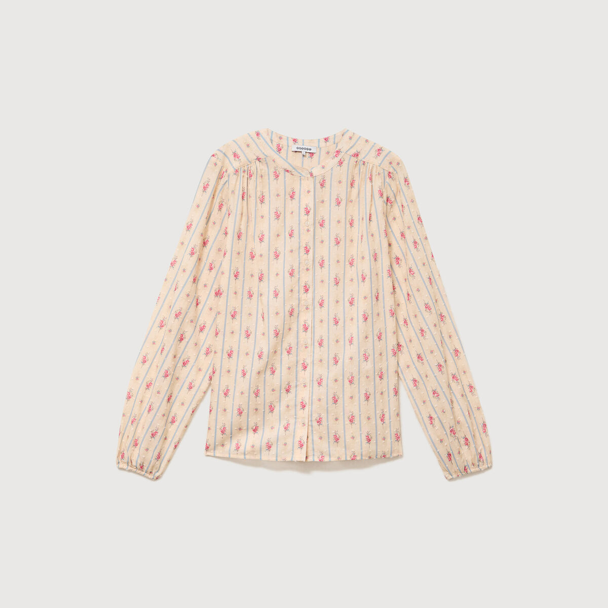 Chemise ample en coton manches longues blanc femme
