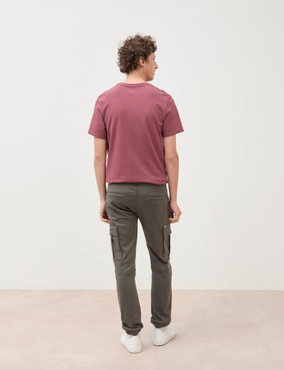 Pantalon battle bas resserr&eacute; vert fonc&eacute; homme