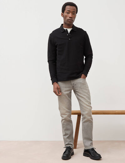 Jeans straight longueur 32 en coton denim snow gris homme