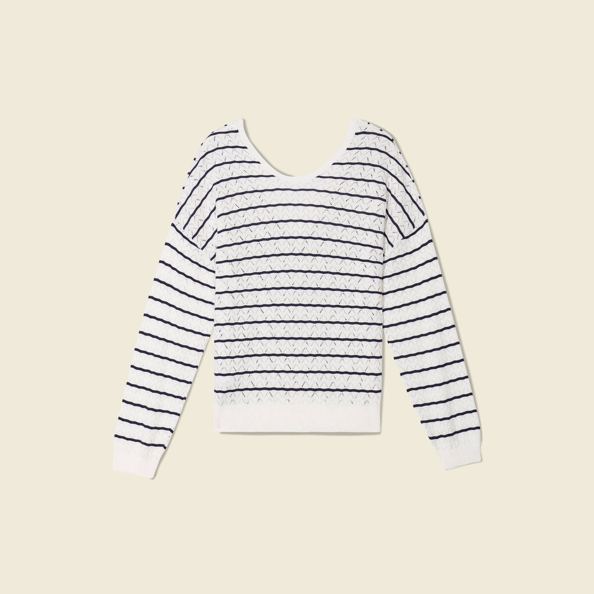 Pull manches longues ecru femme