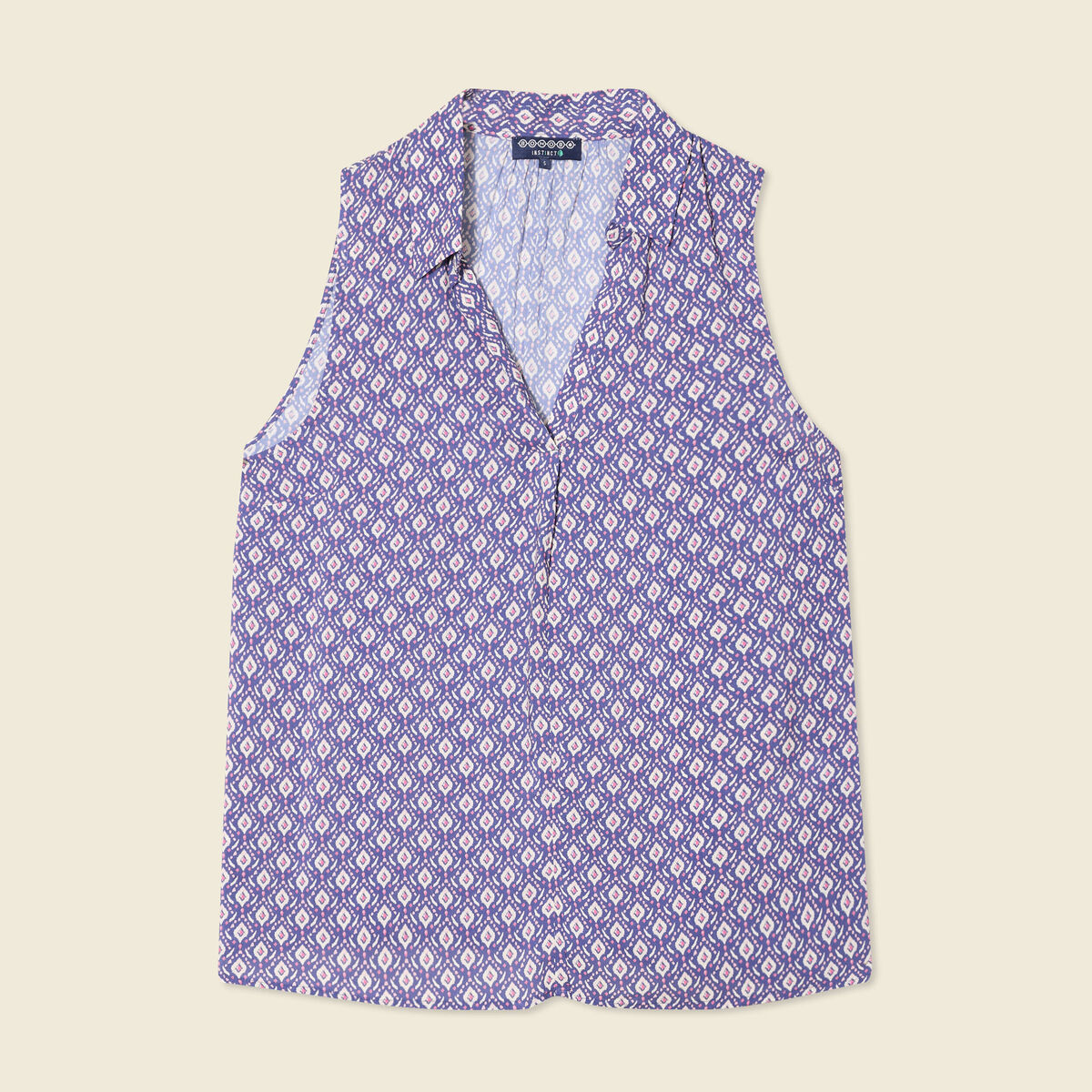 Blouse sans manches bleu marine femme
