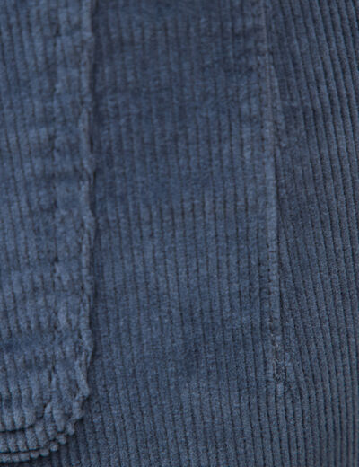 Pantalon large taille haute en velours gris femme