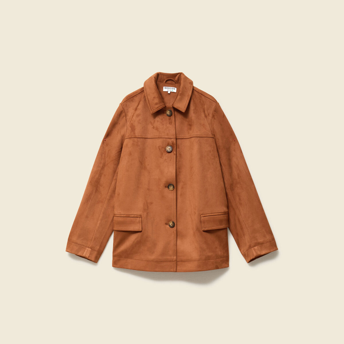 Veste manches longues doubl&eacute;e camel femme