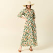 Robe longue évasée blanc femme