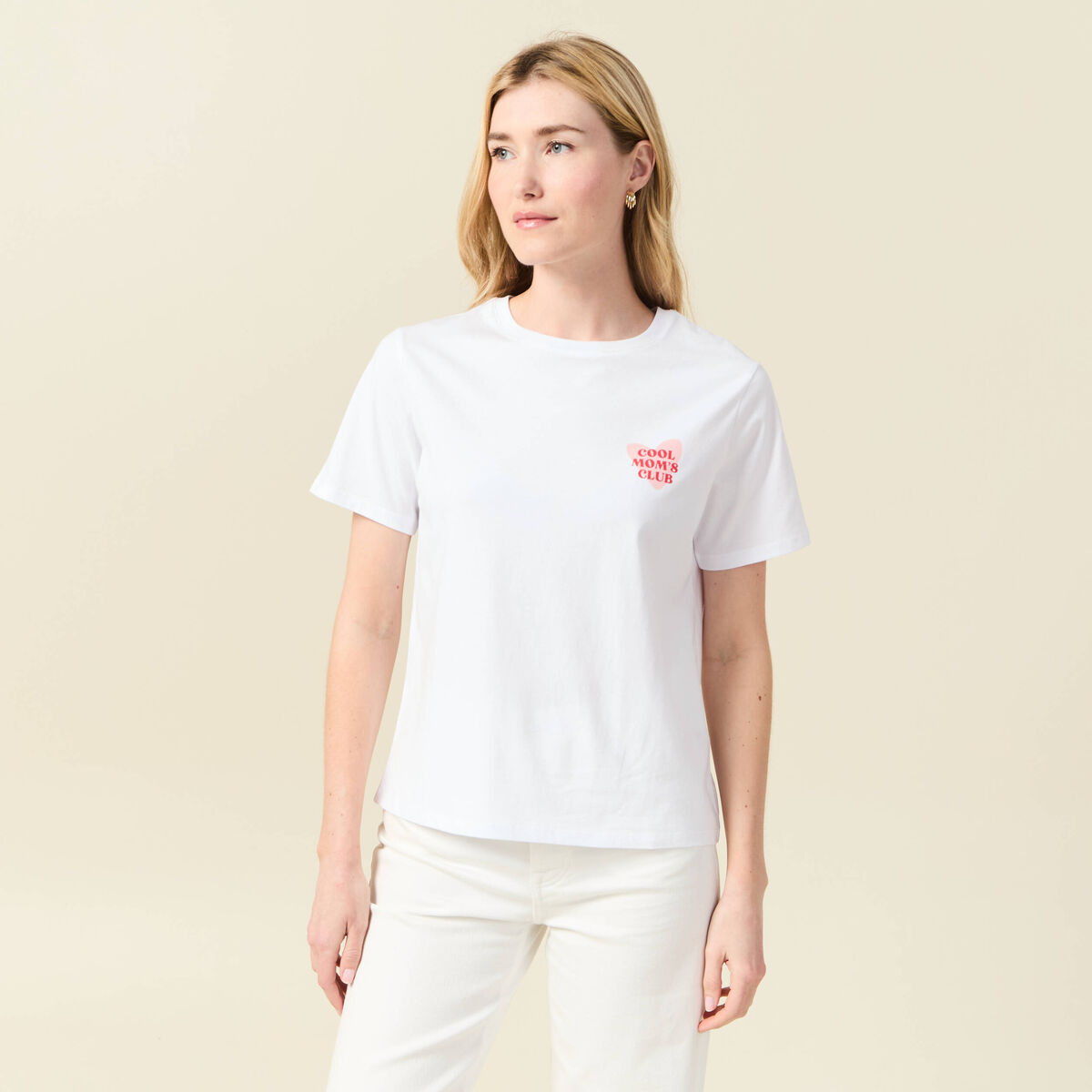 T-shirt manches courtes blanc femme
