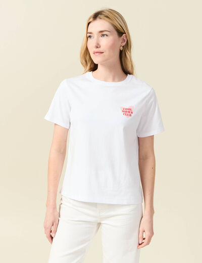 T-shirt manches courtes blanc femme