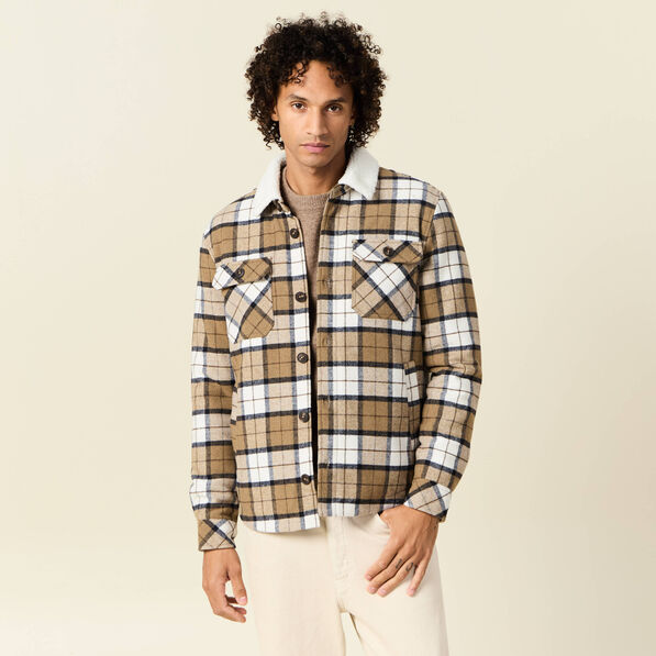 Surchemise col aviateur ecru homme