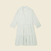 Robe patineuse boutonnée vert olive femme