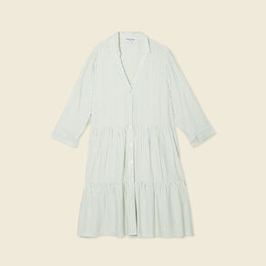 Robe patineuse boutonnée vert olive femme